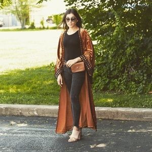 Crushed velvet kimono